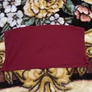 rib-knit solid crop tube top